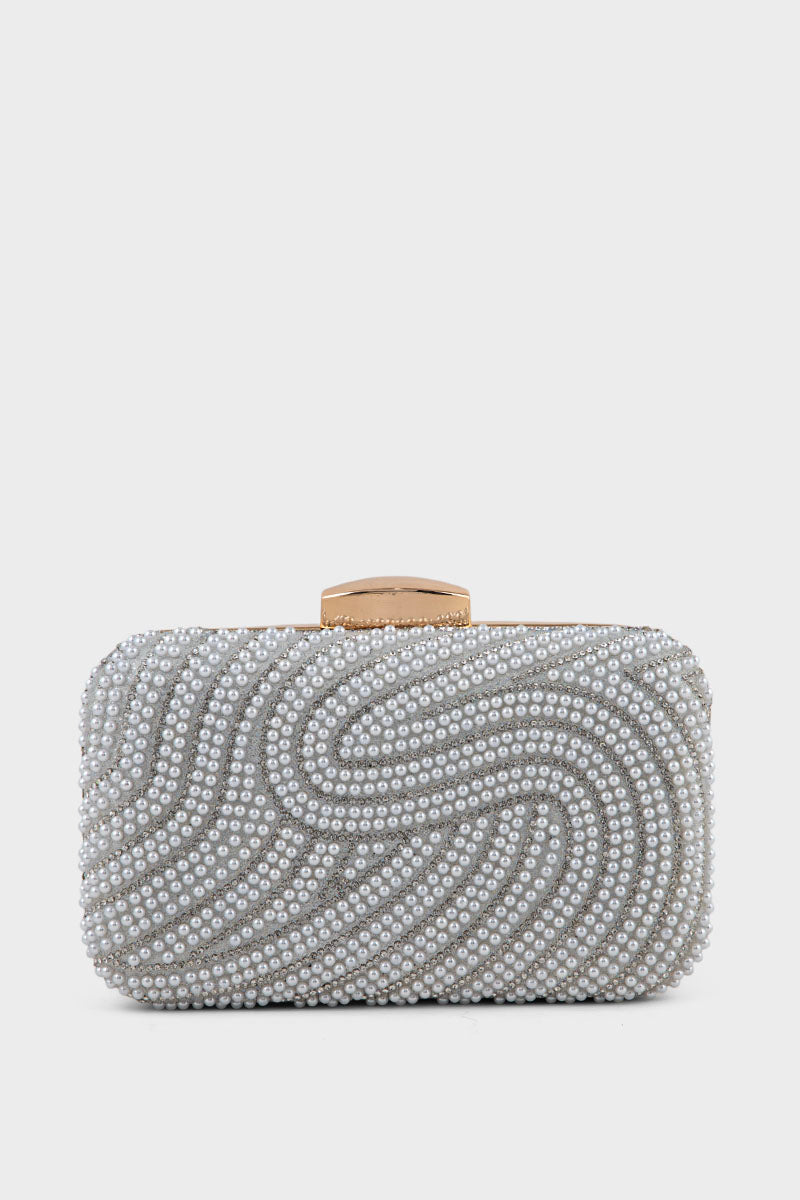 Party Wear Clutch BK4116-White