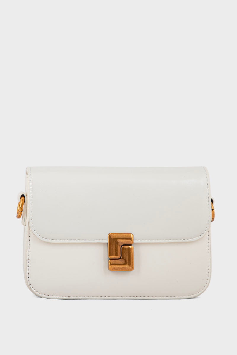 Off White Flap Shoulder Bags BS2104