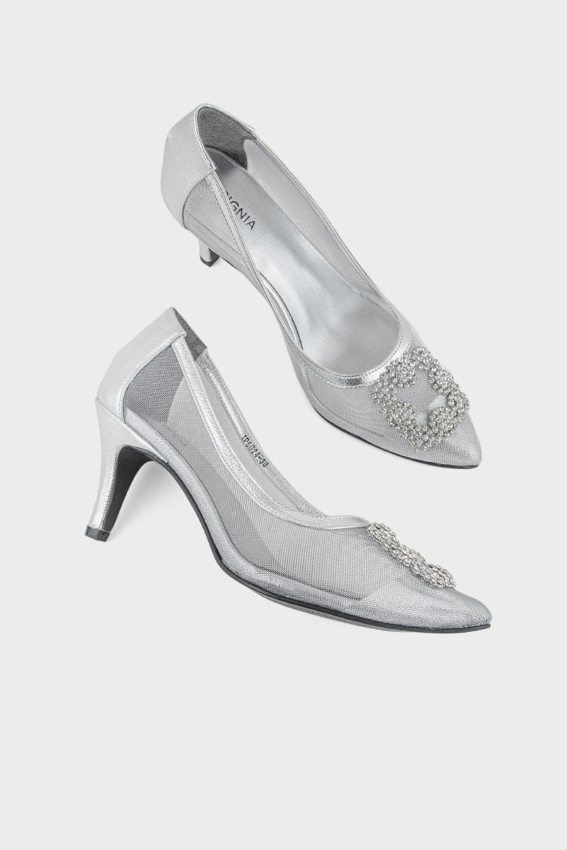 Party Wear Court Shoes IP5024 Silver