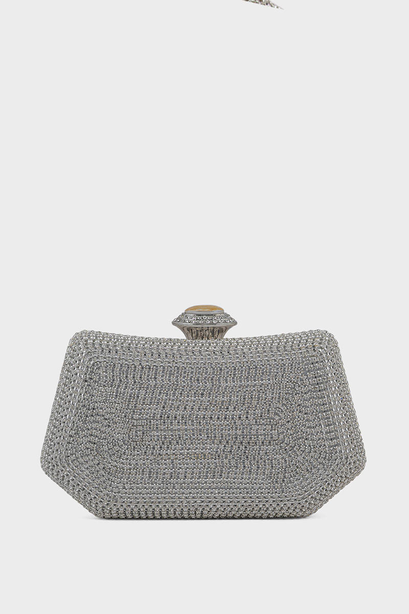 Party Wear Clutch BK4111-Silver