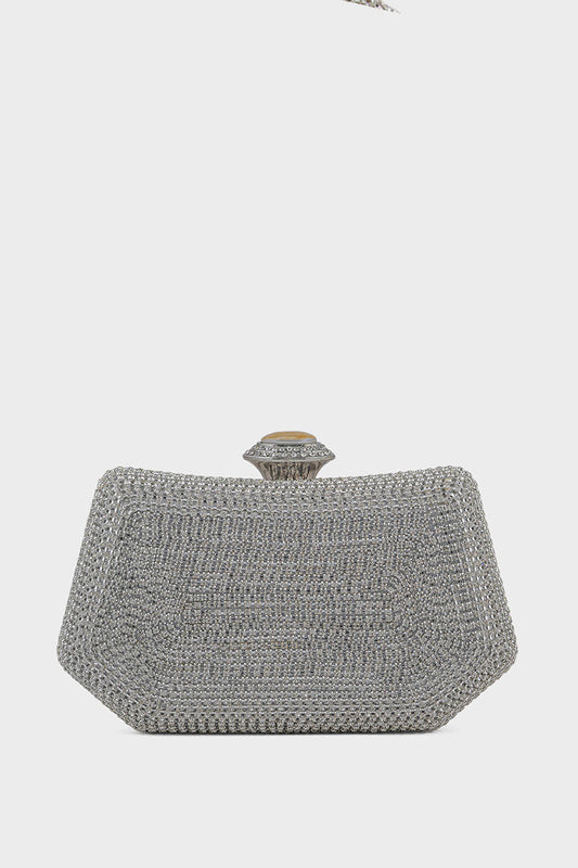 Party Wear Clutch BK4111-Silver