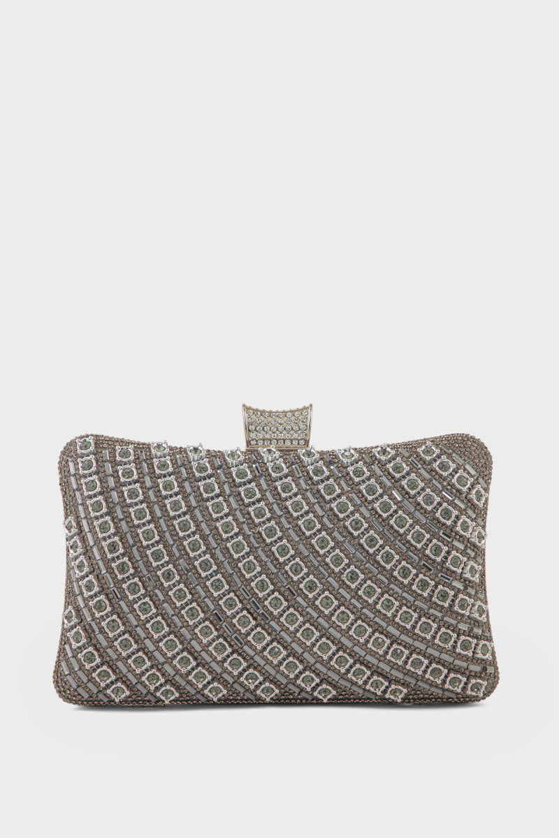 Party Wear Clutch BK4117-Gun Metall