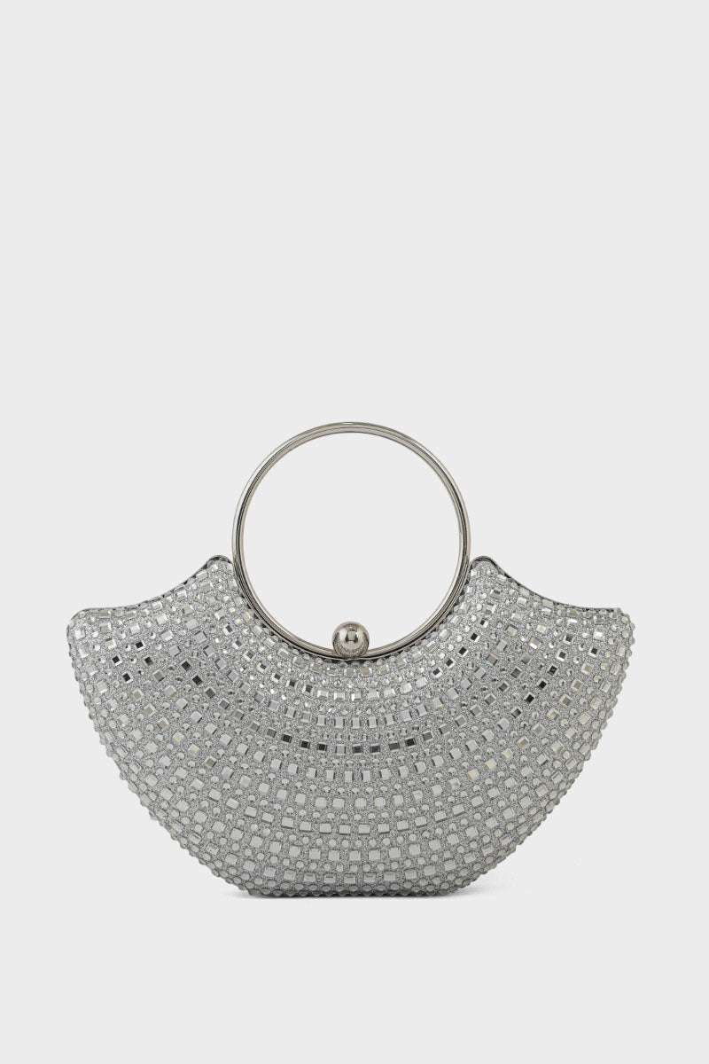 Party Wear Clutch BK4114-Silver