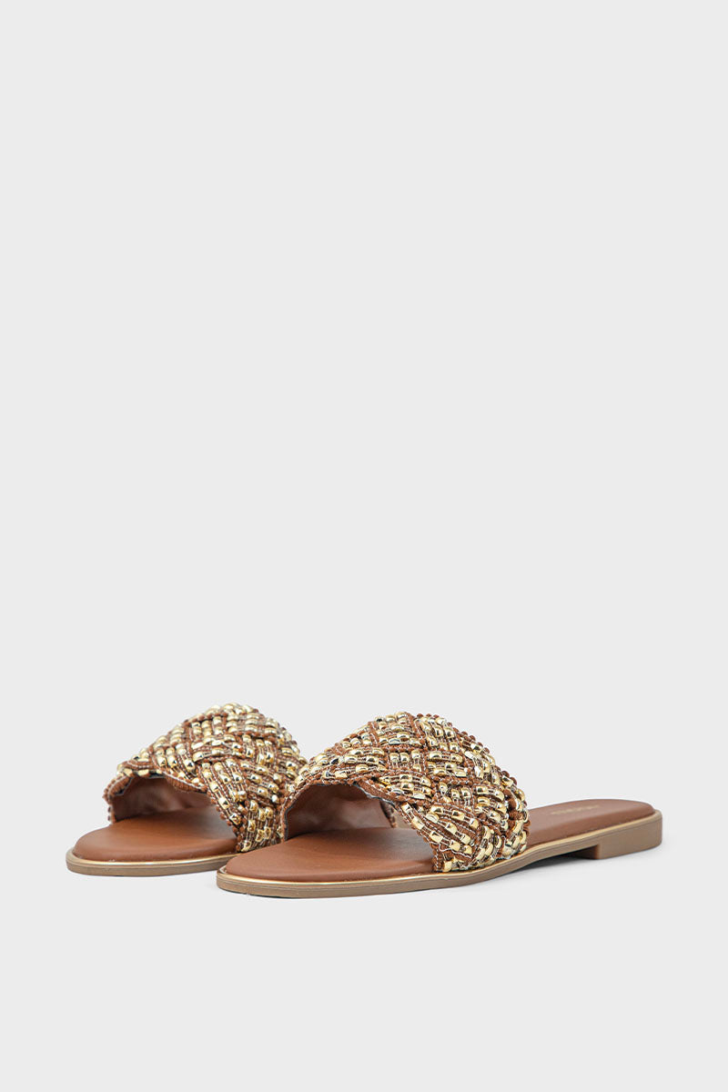 Party Wear Slip On IF0193-Brown