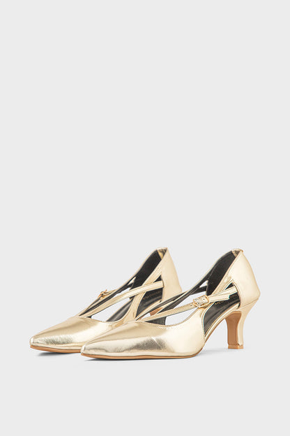 Party Wear Court Shoes IP5028-Gold