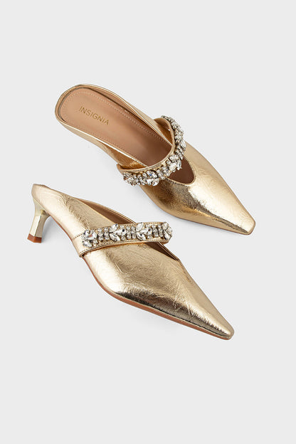 Party Wear Mule IP8511-Gold