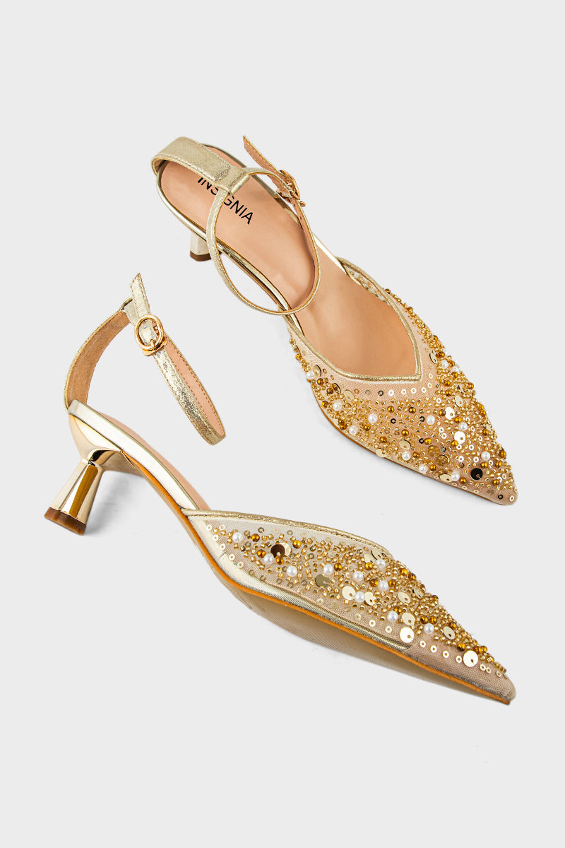 Party Wear Sling Back IP4021-Gold