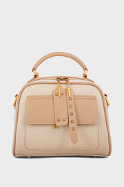 Beige Top Handle Handbag