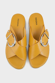 Comfort Slip On IK0120-Mustard | Premium Women Shoes UAE.