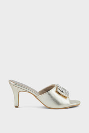 Buy Gold Party Wear Slip On IP0081 | Stylish Shoes