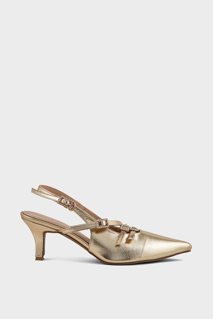 Buy Gold Sling Back IP4033 | Stylish Party Shoes