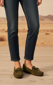 Bulk Comfort Moccasin IK7025 Olive Stylish Shoes