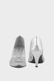 Party Wear Court Shoes IP5024 Silver
