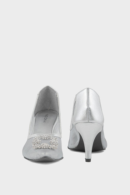 Party Wear Court Shoes IP5024 Silver