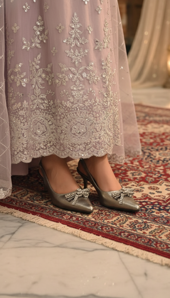 Buy Party Wear Sling Back IP4031 Pewter Online