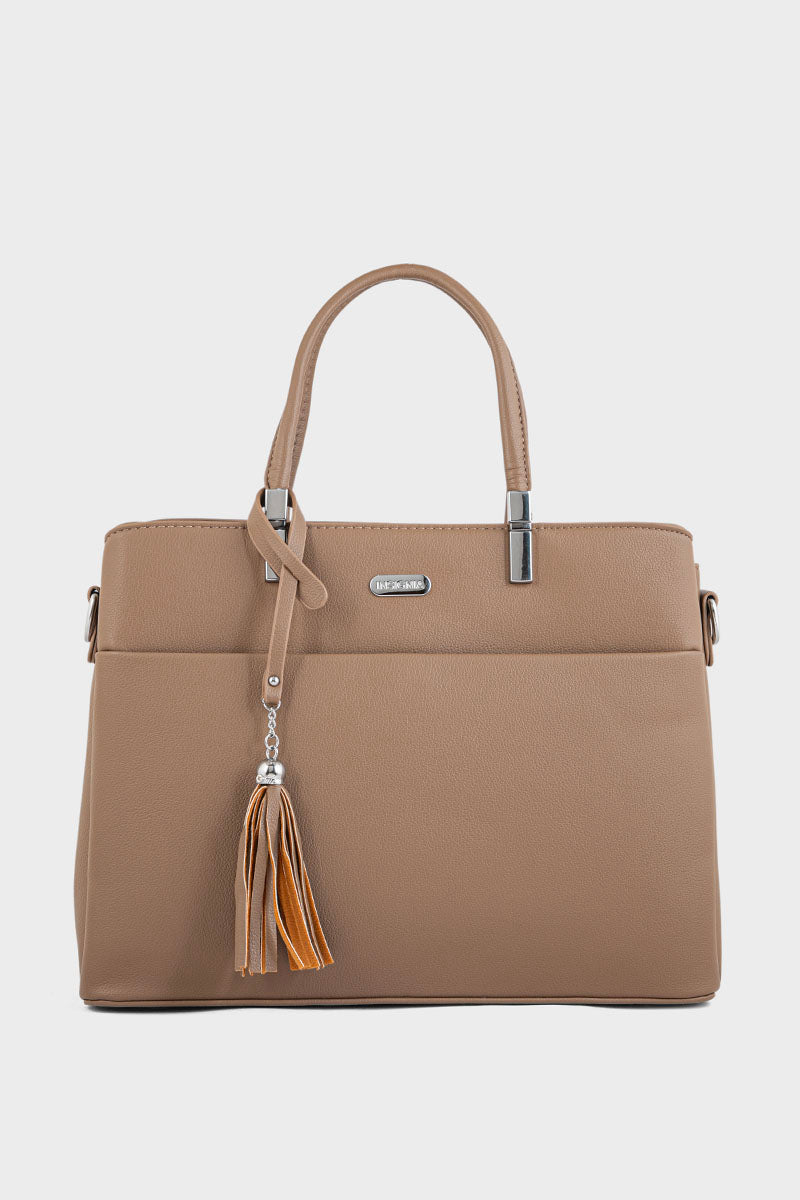 Dark Beige Top Handle Hand Bags BH0107