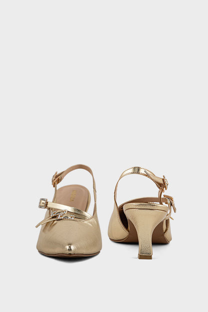 Order Gold Sling Back IP4033 | Stylish Party Shoes