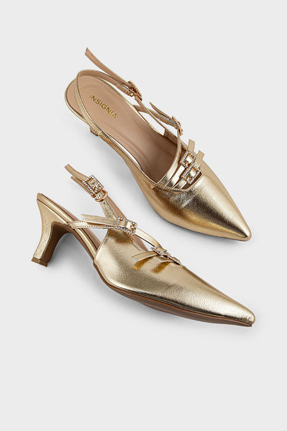 Order now Gold Sling Back IP4033 | Stylish Party Shoes