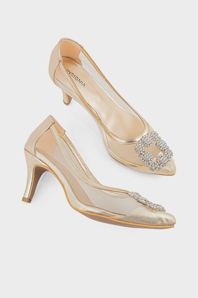 Order Now Party Wear Court Shoes IP5024-Gold Online
