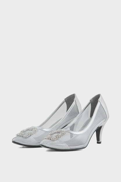 Party Wear Court Shoes IP5024 Silver
