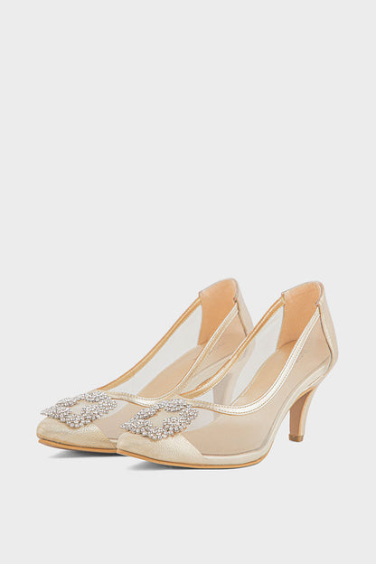 Shop Party Wear Court Shoes IP5024-Gold Online
