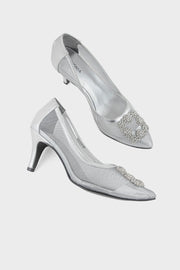 Party Wear Court Shoes IP5024 Silver