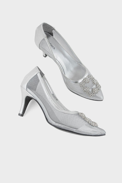 Party Wear Court Shoes IP5024 Silver