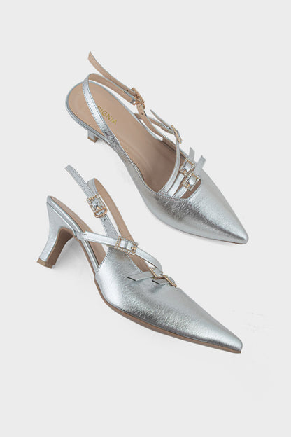 Buy Party Wear Sling Back IP4033-Silver Online
