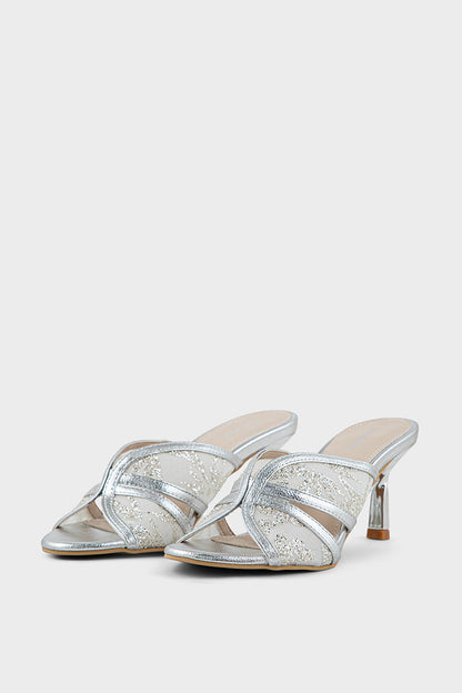 Shop Party Wear Slip On IP0086-Silver | Stylish Shoes