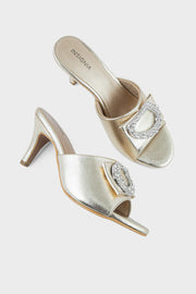 Buy Gold Party Wear Slip On IP0081 | Stylish Shoes
