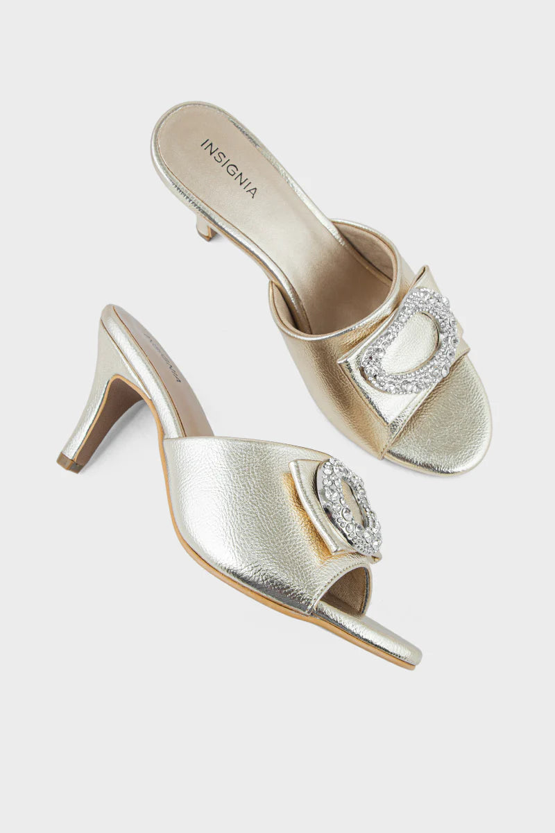 Buy Gold Party Wear Slip On IP0081 | Stylish Shoes