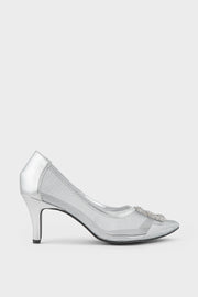 Party Wear Court Shoes IP5024 Silver