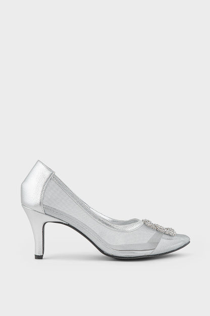 Party Wear Court Shoes IP5024 Silver