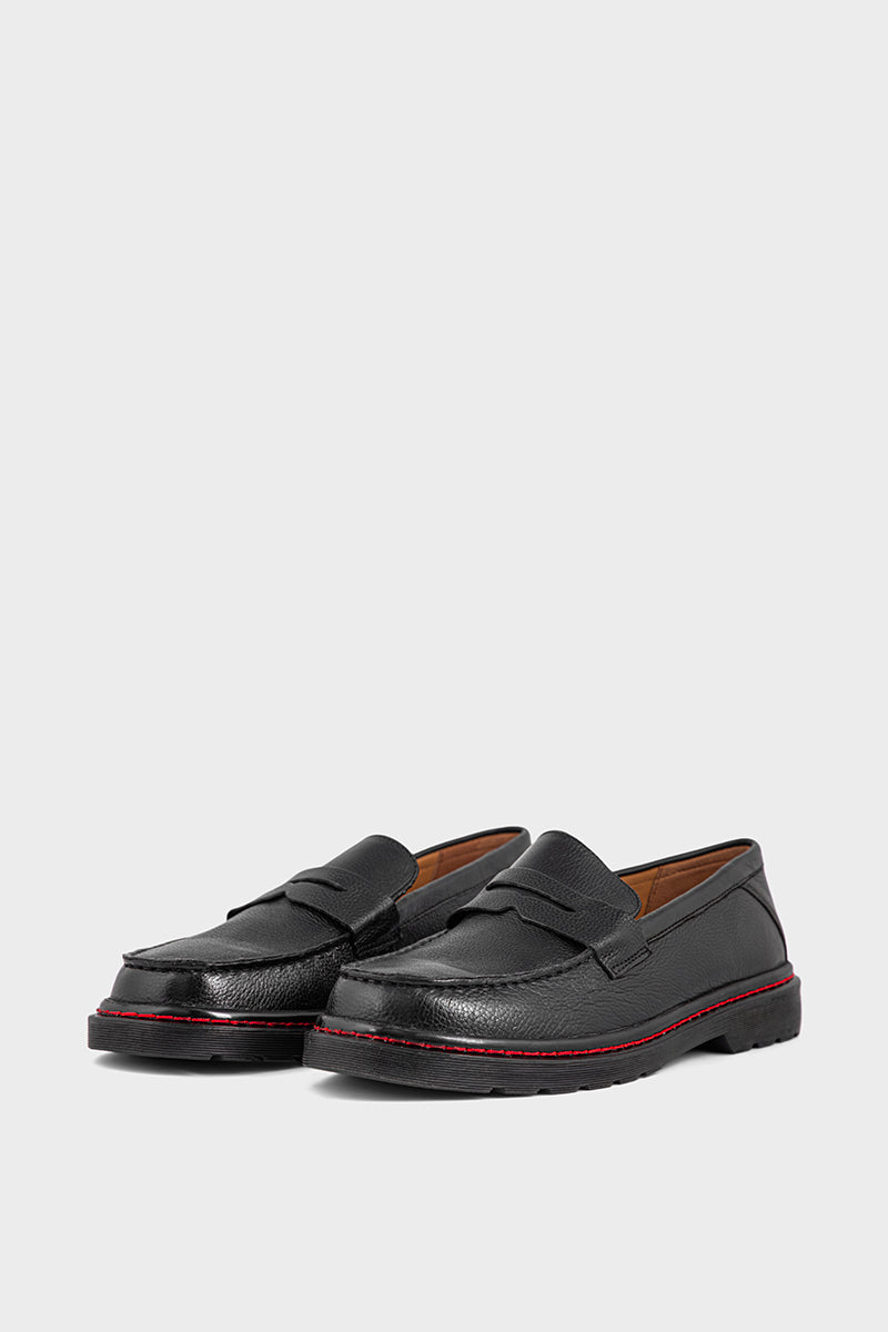 black formal loafers