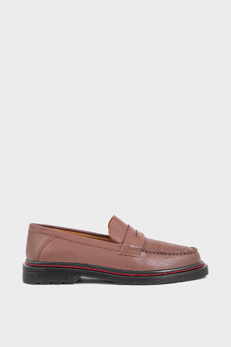 brown formal loafers